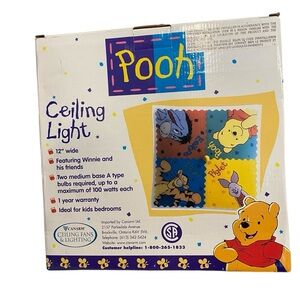 Winnie The Pooh 12" Glass Ceiling Light Fixture Tigger Eeyore Piglet Walt Disney